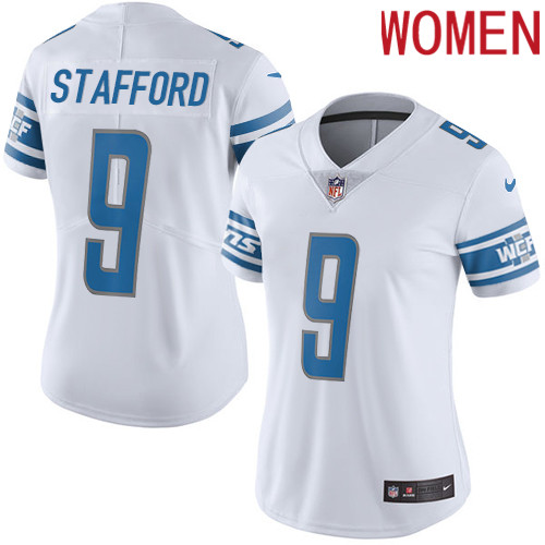2019 Women Detroit Lions #9 Stafford white Nike Vapor Untouchable Limited NFL Jersey